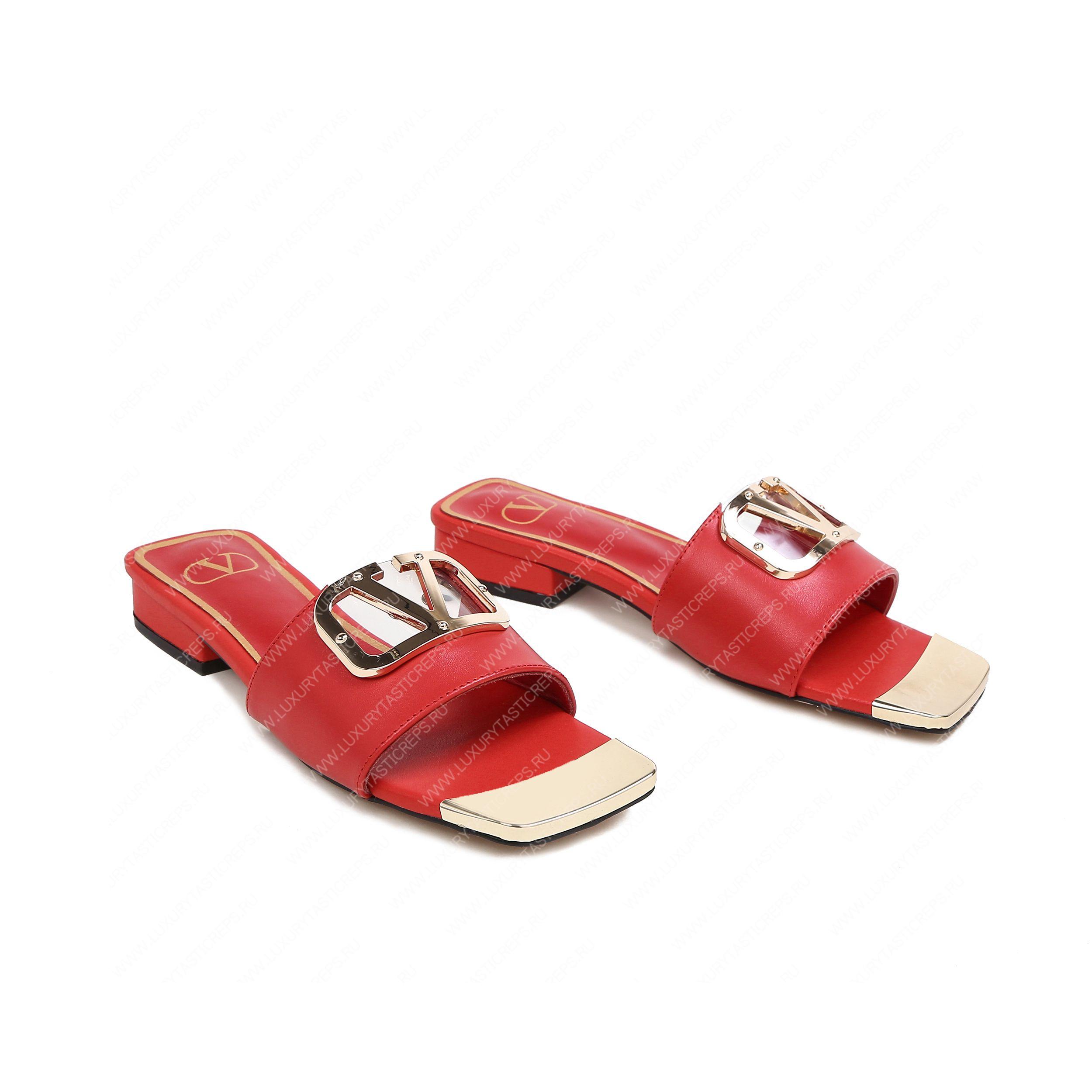 VALENTINO VLOGO SIGNATURE SLIDE SANDAL RED ZW2S0M21HWS0CR