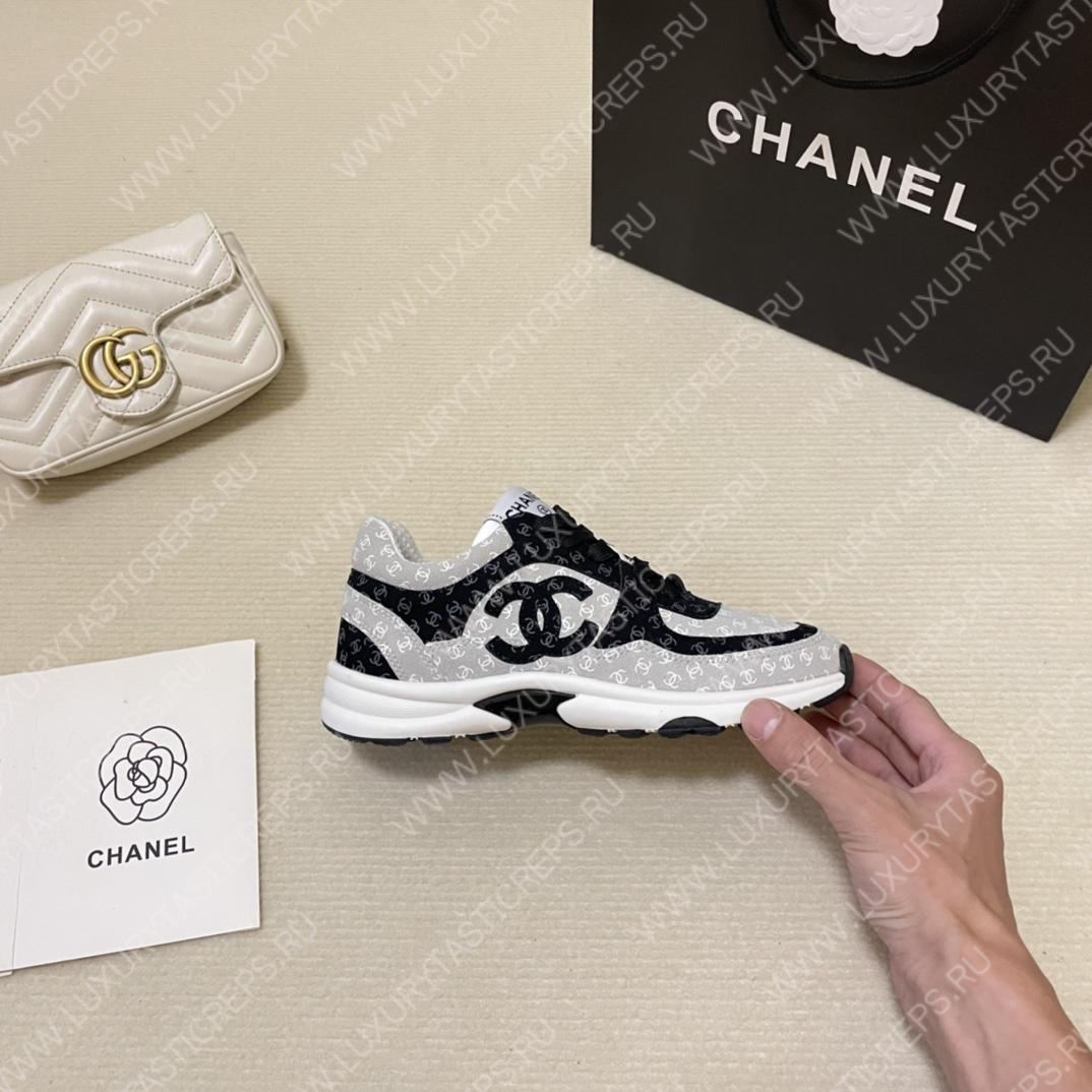 Ch*el women sneakers black and white g39230