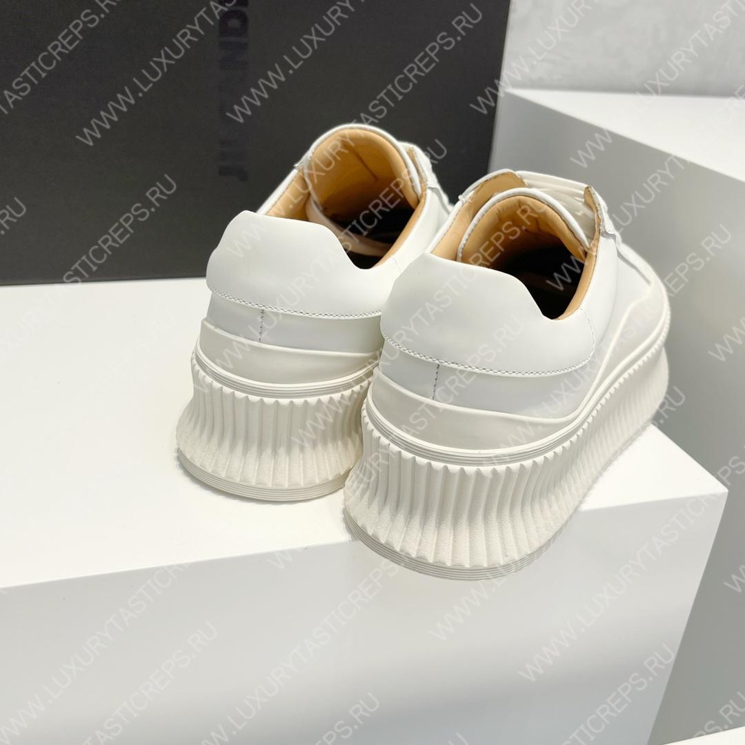 JIL SANDER LEATHER SNEAKERS WHITE J32WS0018