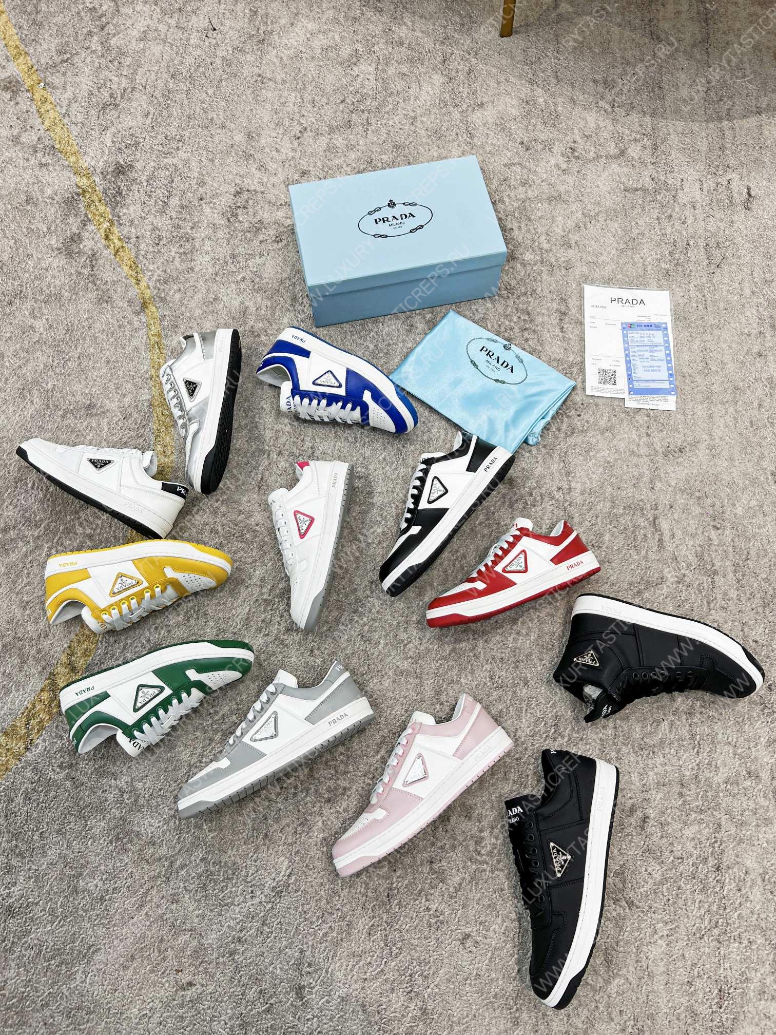 Pra*a downtown leather sneakers white/grey 2ee364