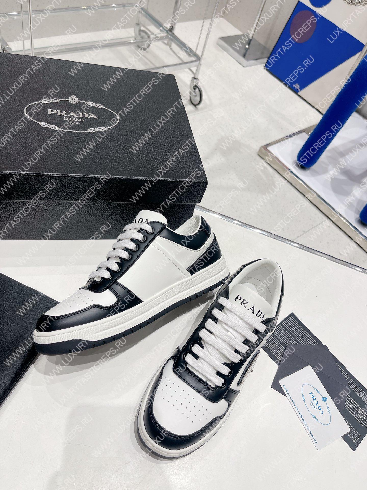Pra*a downtown leather sneakers white/black 2ee364