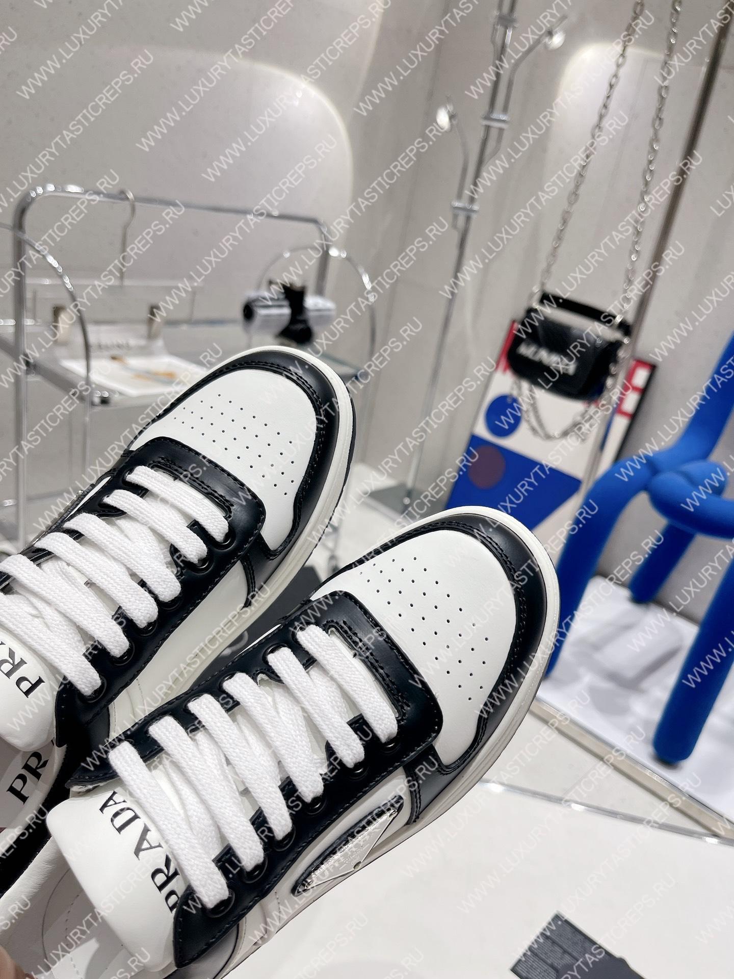 Pra*a downtown leather sneakers white/black 2ee364