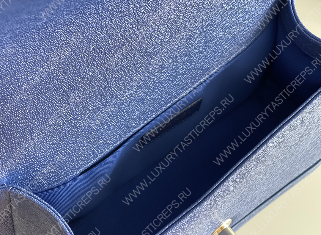 Ch*el boy handbag blue a67086