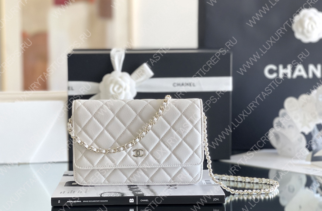 Ch*el mini flap bag white a33814