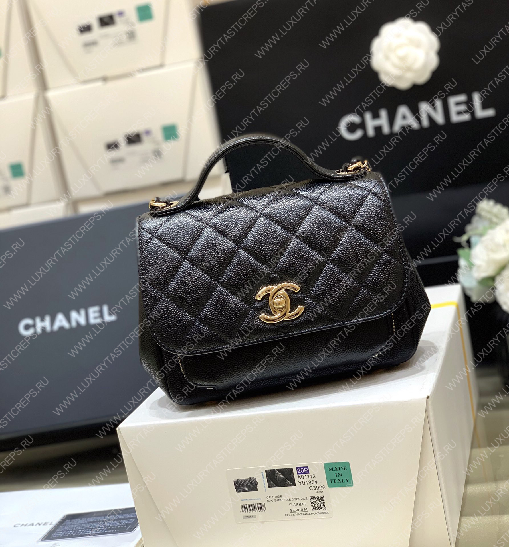 Ch*el small business affinity flap bag black a93749