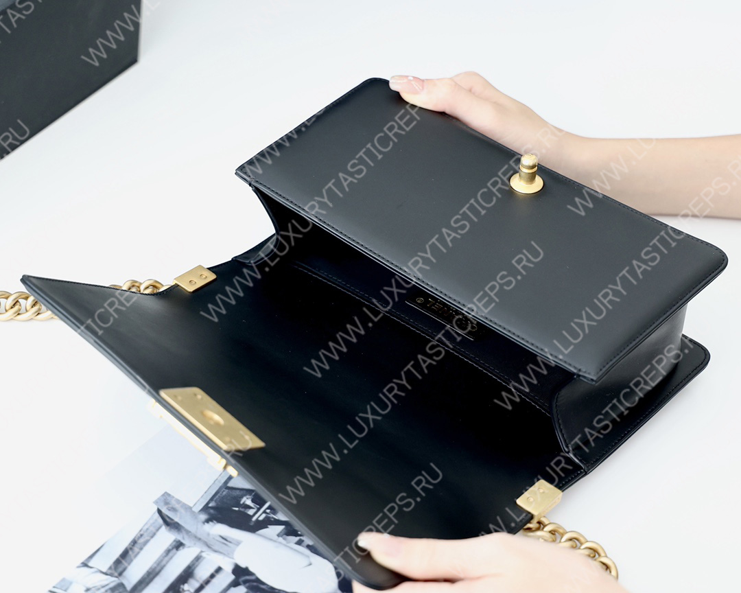 Ch*el boy handbag black a67086