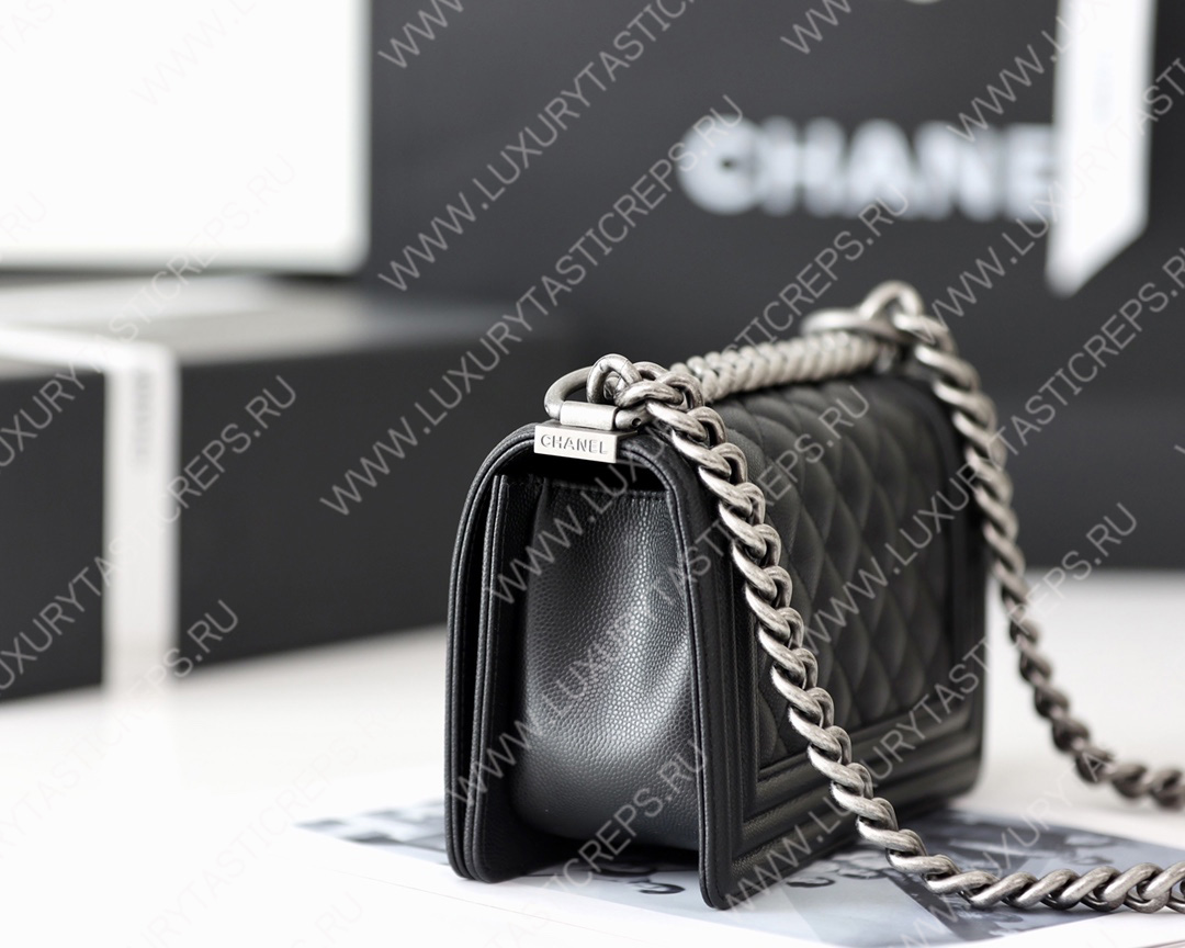 Ch*el boy handbag black a67086