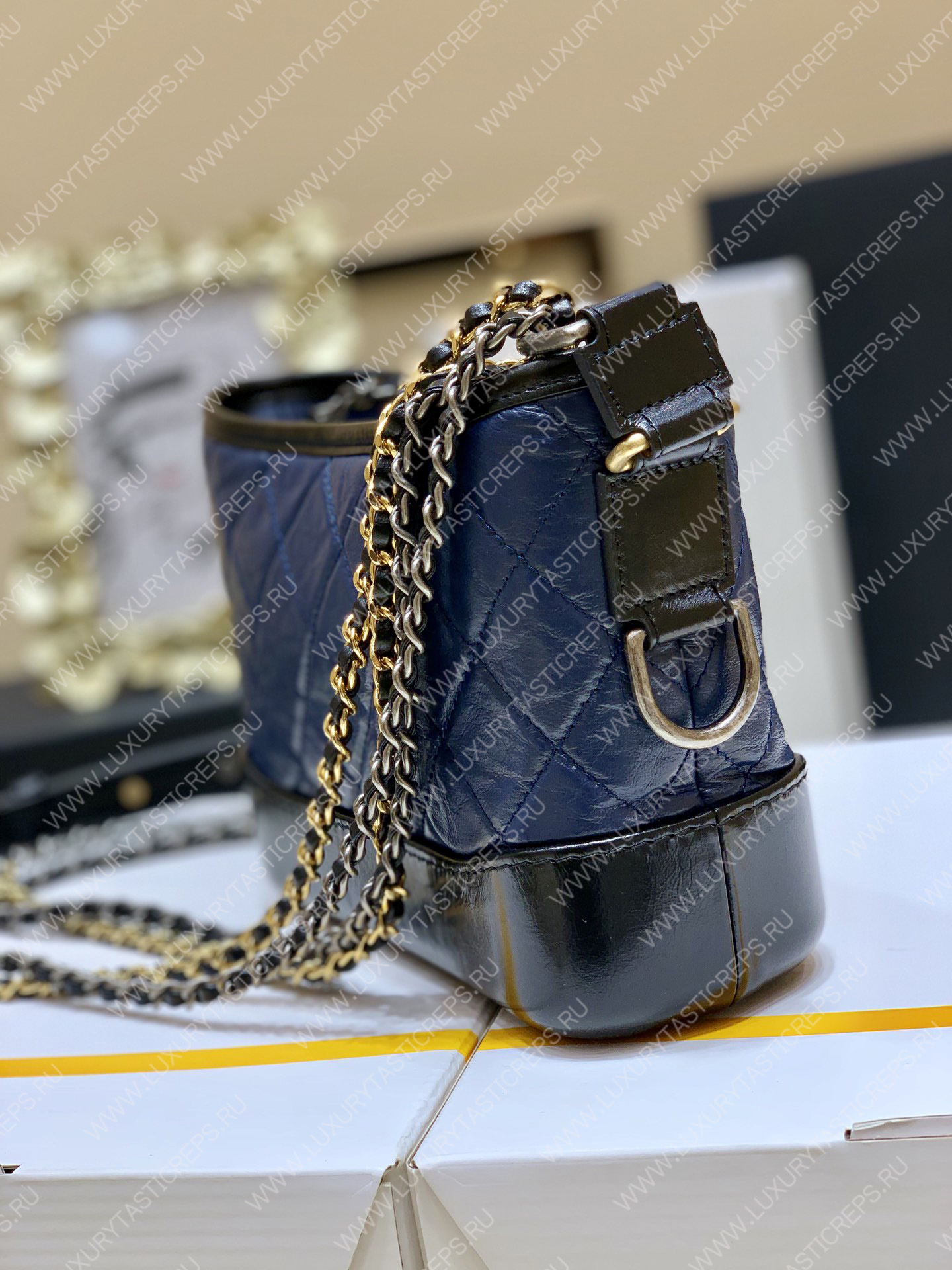 Ch*el gabrielle hobo bag blue a91810