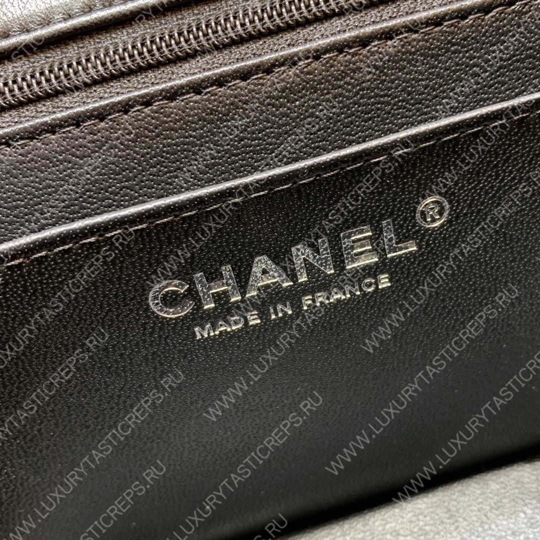 Ch*el square mini flap bag black a01115