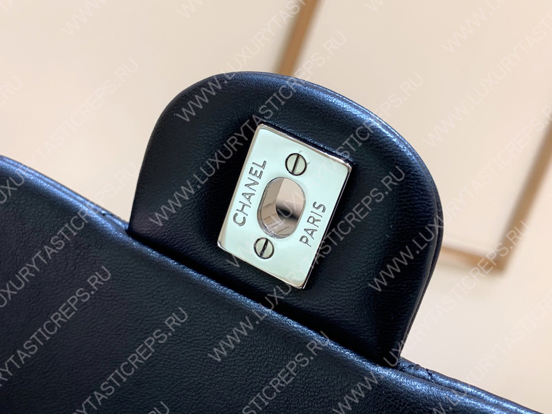 Ch*el square mini flap bag black a01115