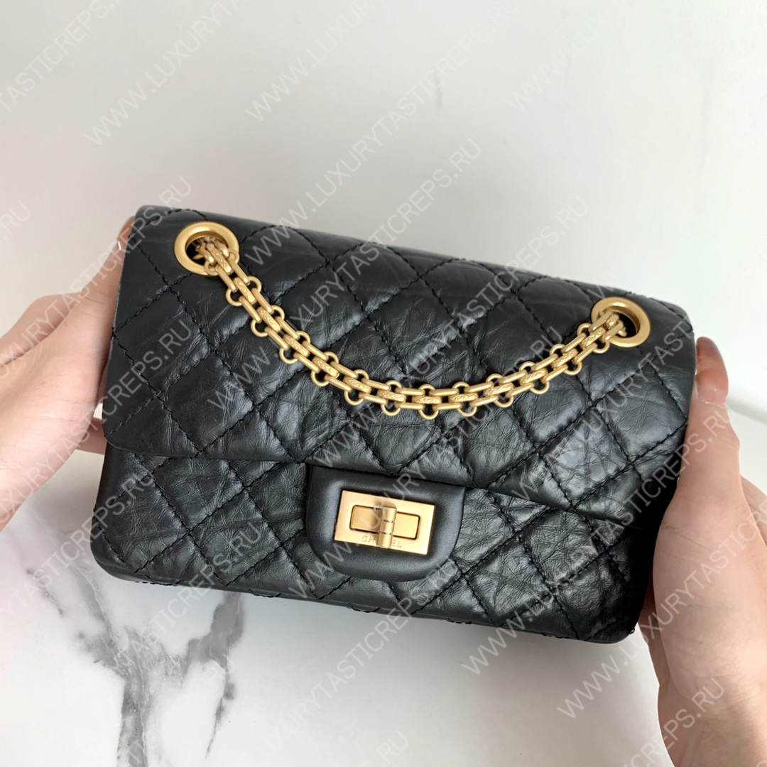 Ch*el 2.55 mini reissue bag black a37585