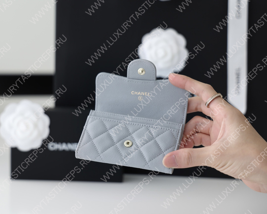 Ch*el classic card holder grey ap0214