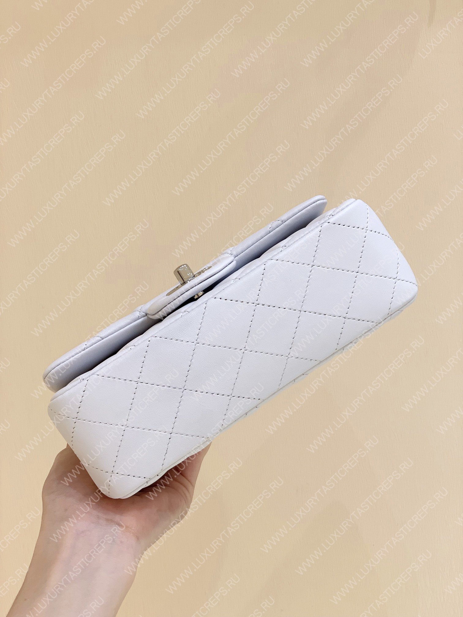 Ch*el mini classic flap bag white a01116