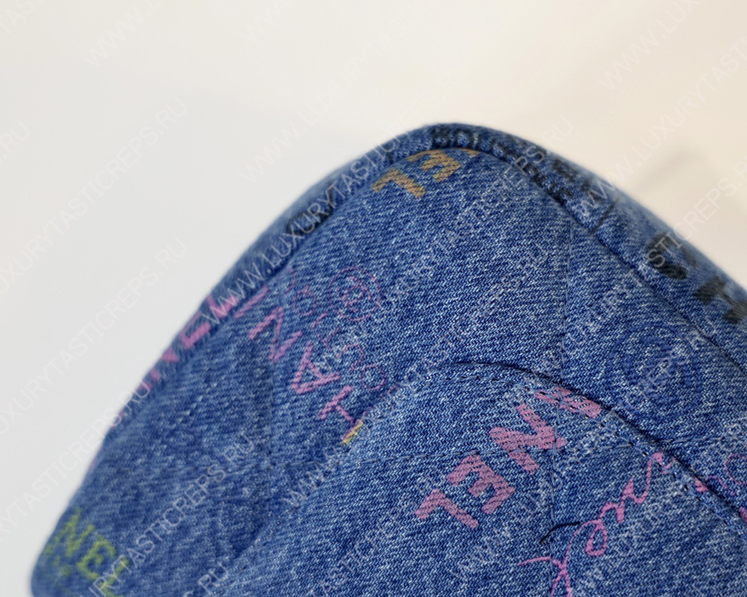 Ch*el small flap bag blue as3134