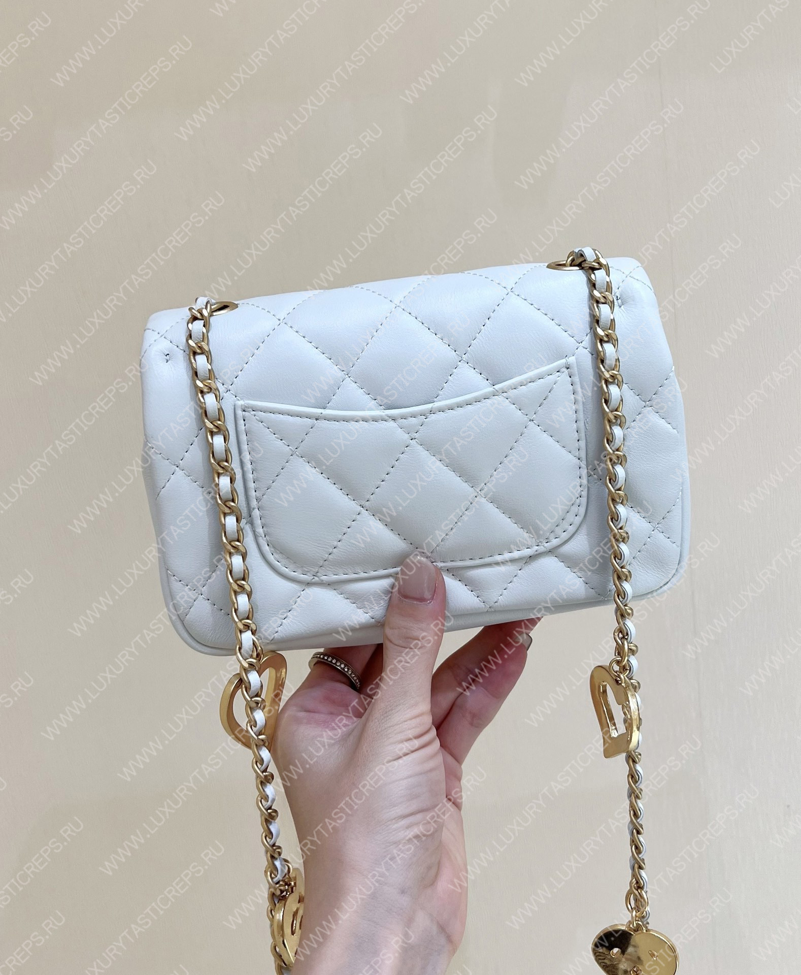 Ch*el mini flap bag white as3456