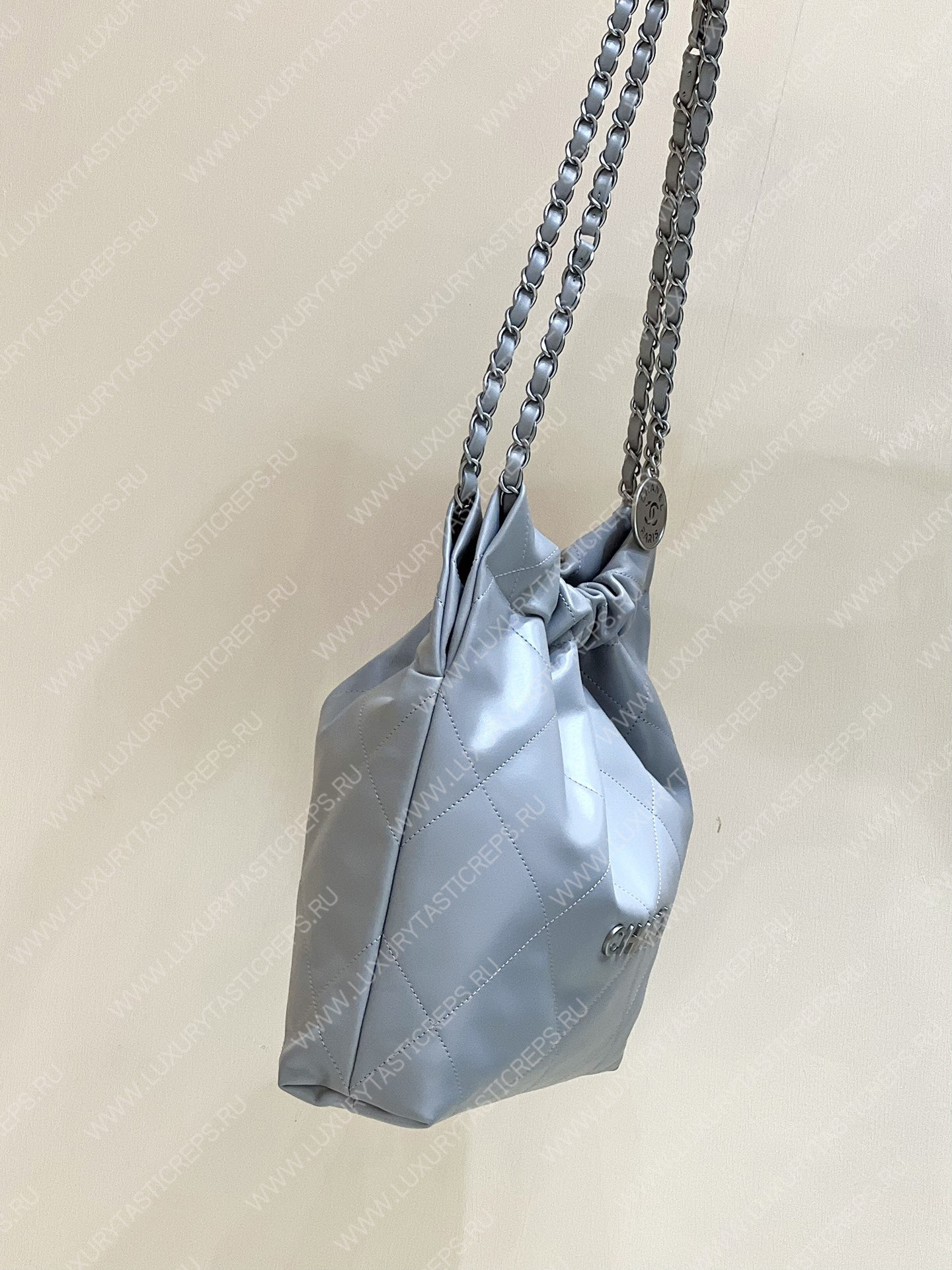 Ch*el 22 handbag powder blue as3260
