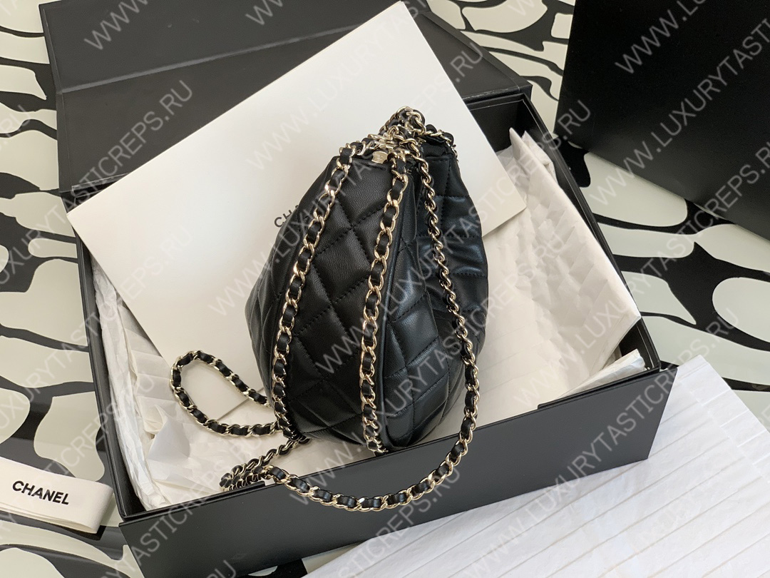 Ch*el small hobo bag black as3917
