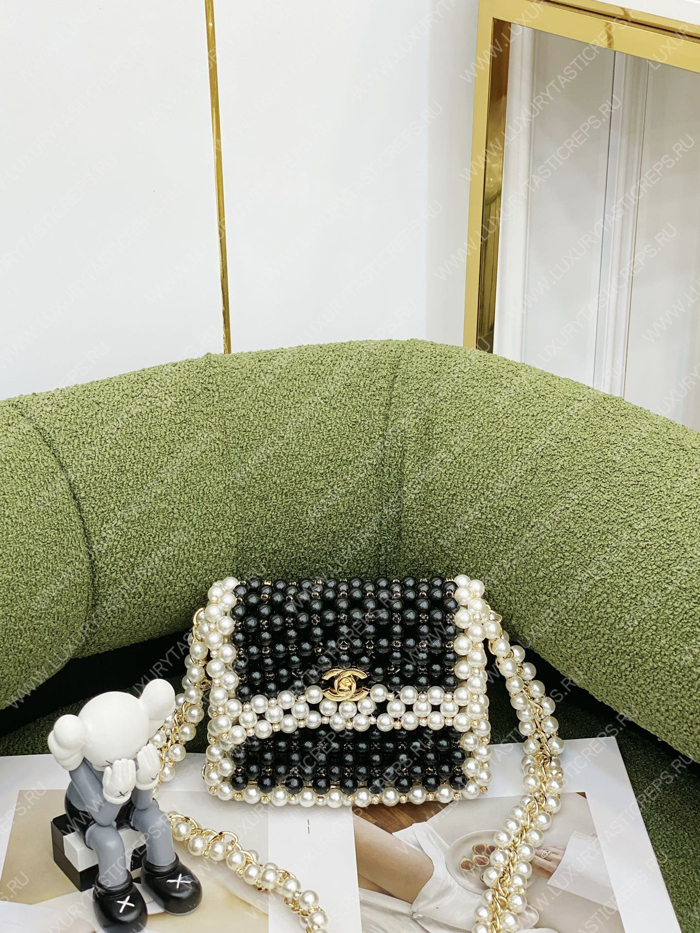 Ch*el mini evening bag black as3629