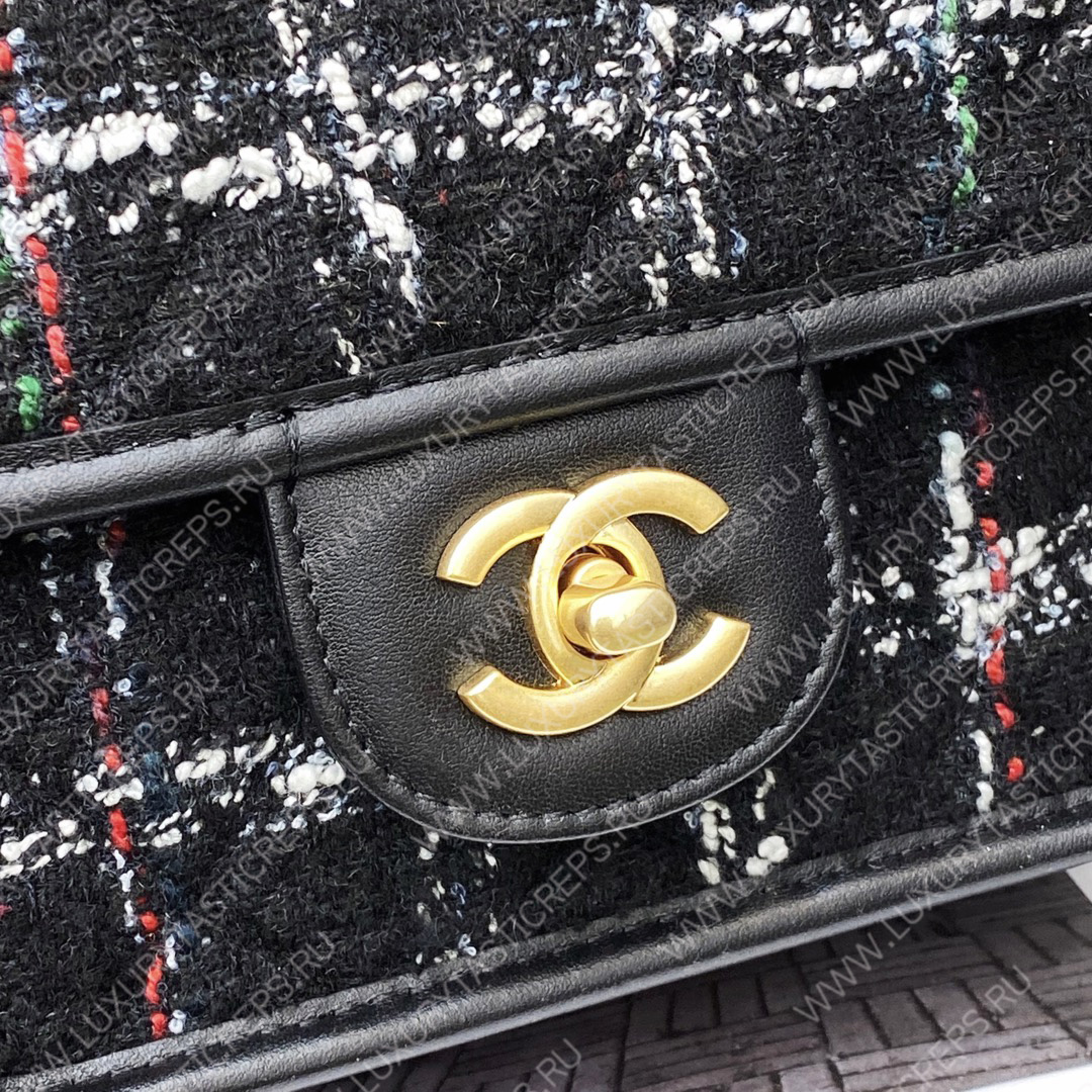Ch*el mini flap bag with top handle black as3653