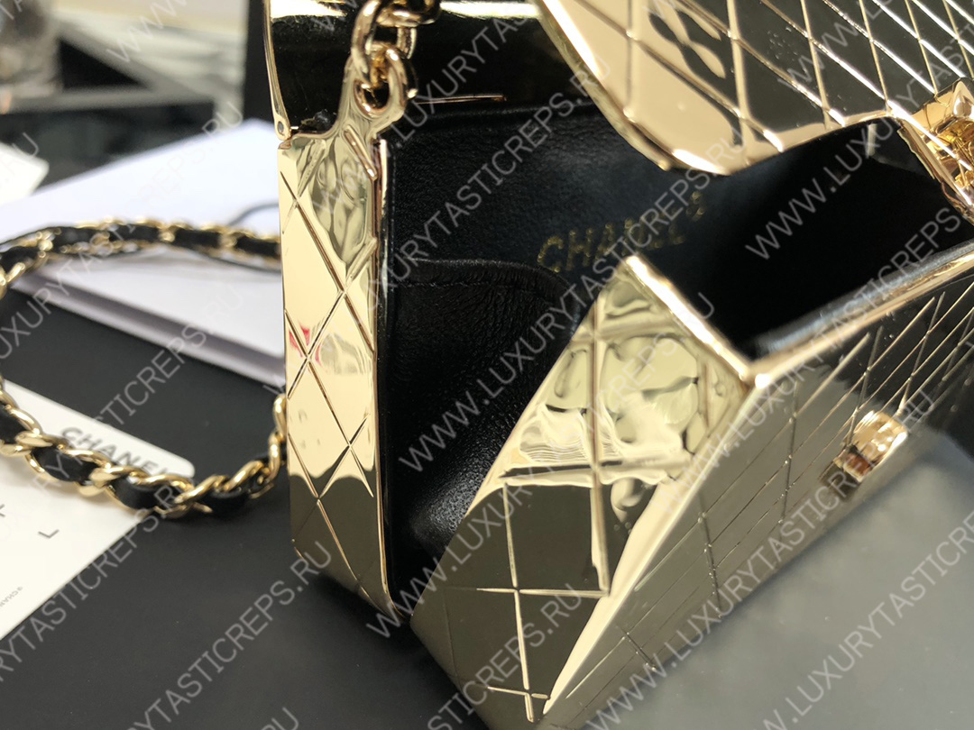 Ch*el small evening bag gold as2514