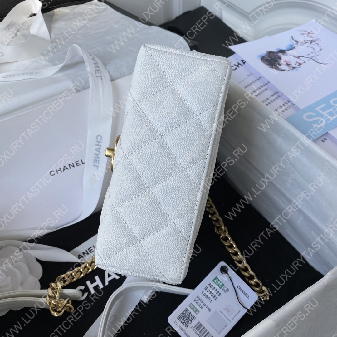 Ch*el small vanity case white as3729