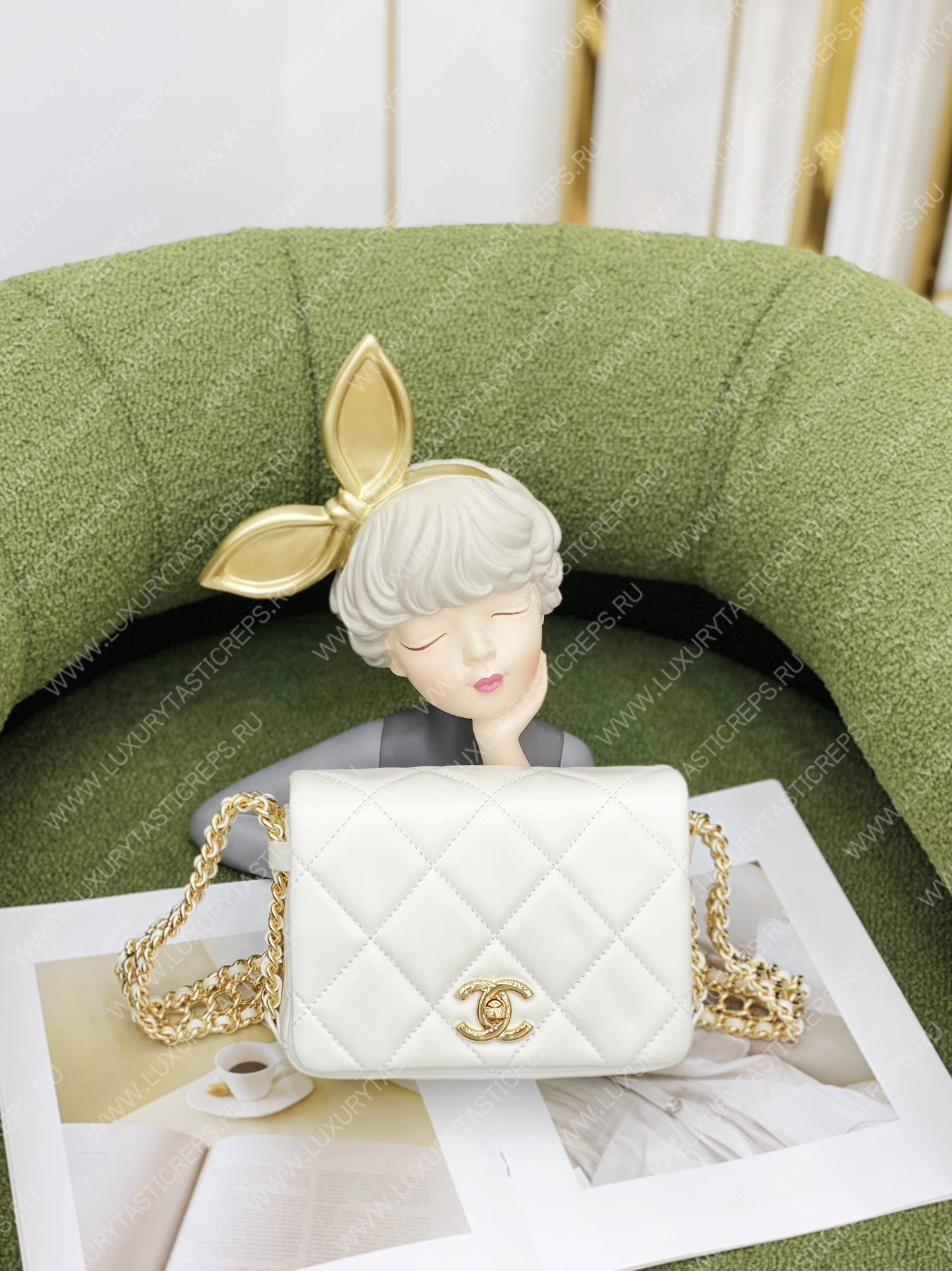 Ch*el mini flap bag white as3751