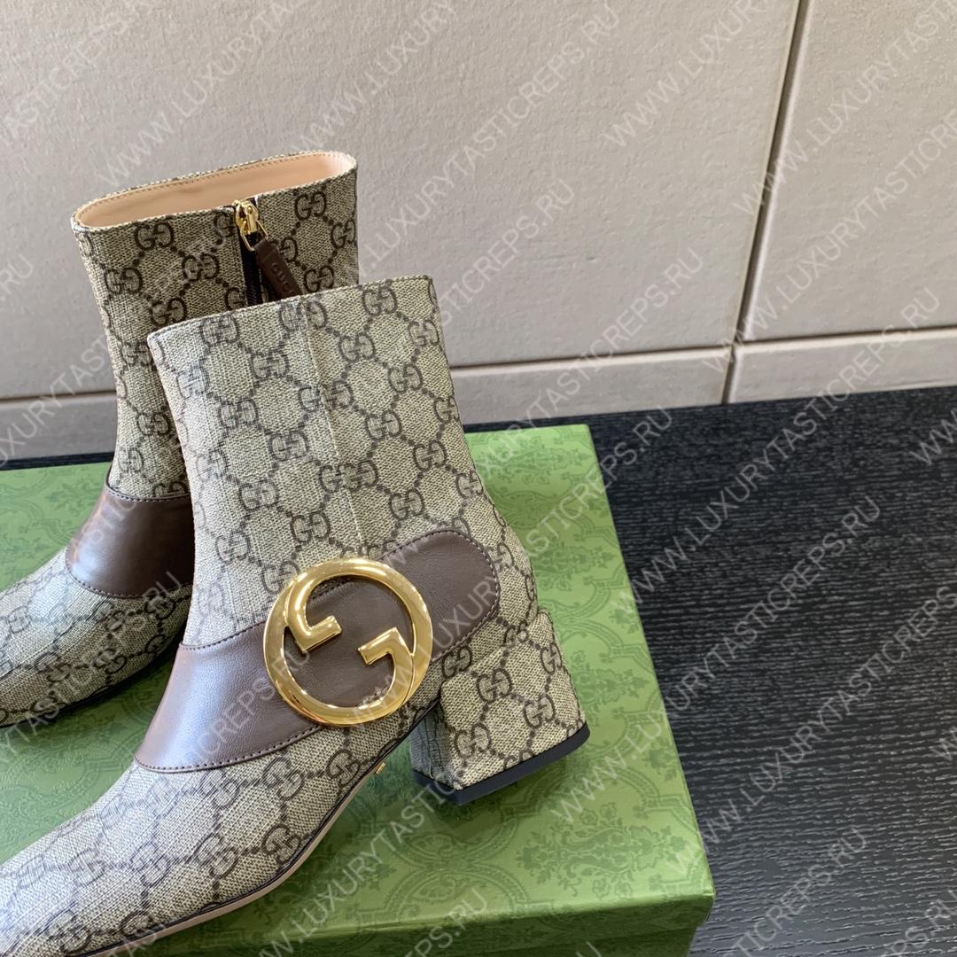 G*u*i blondie ankle boot beige and ebony 701706
