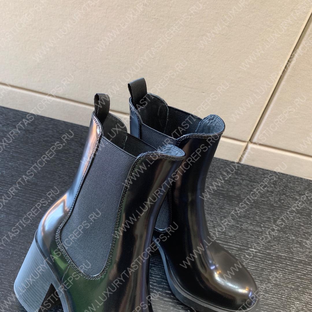 Pra*a heeled brushed leather booties black 1u993m