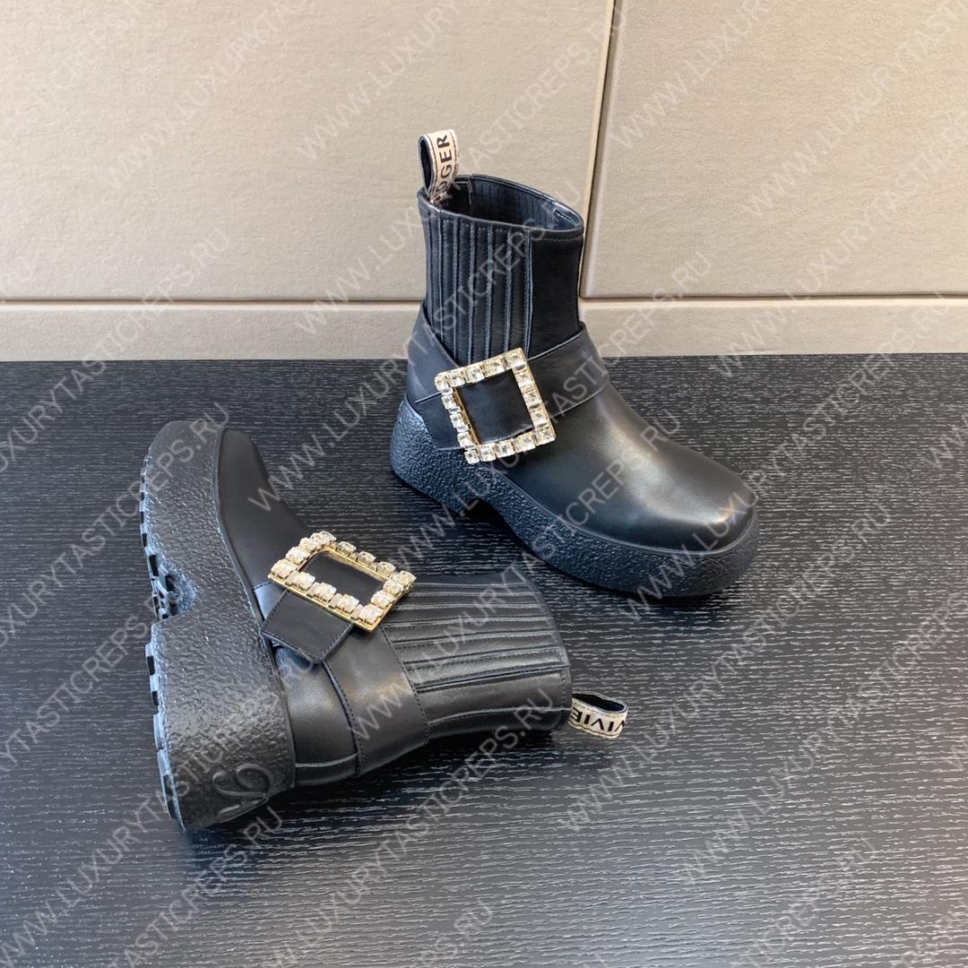 ROGER VIVIER VIV RANGERS ANKLE BOOTS BLACK RVW64233920QGW