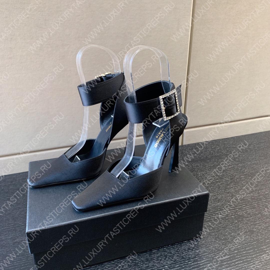 YVES SAINT LAURENT FANNY SLINGBACK SANDALS BLACK 7176081UU001000