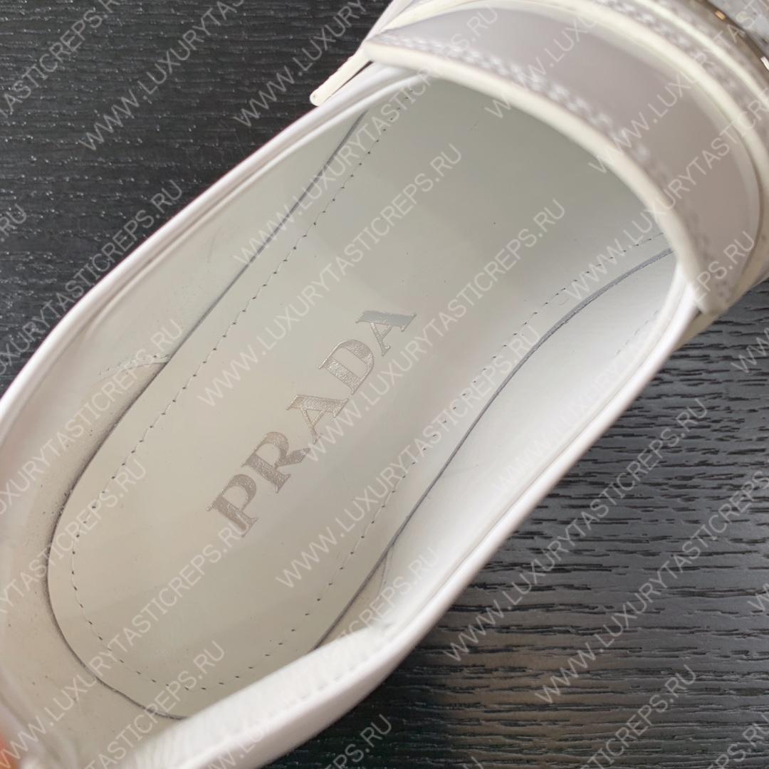 Pra*a brushed leather monolith loafers white 1d649m