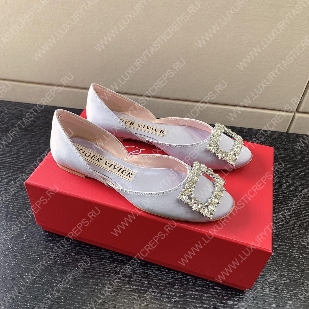 ROGER VIVIER BUCKLE BALLERINAS SKY BLUE RVW6683