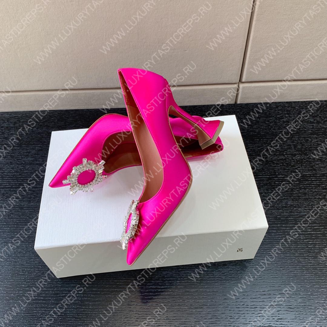 AMINA MUADDI BEGUM PATENT LEATHER PUMPS PINK AM8001