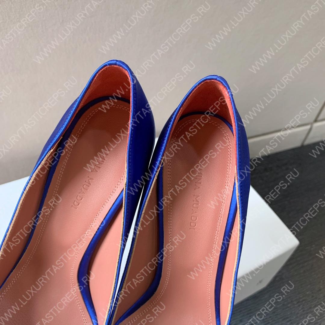AMINA MUADDI BEGUM PATENT LEATHER PUMPS BLUE AM8001