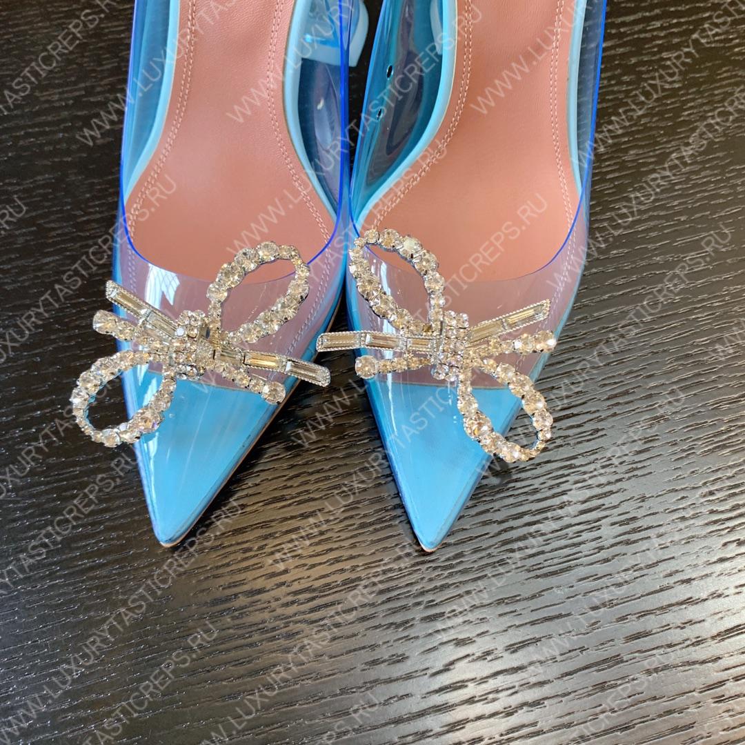 AMINA MUADDI ROSIE GLASS PUMP BLUE AM8003
