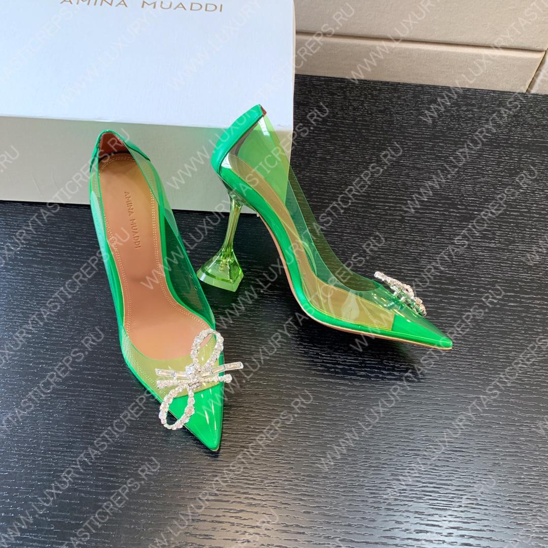 AMINA MUADDI ROSIE GLASS PUMP GREEN AM8003