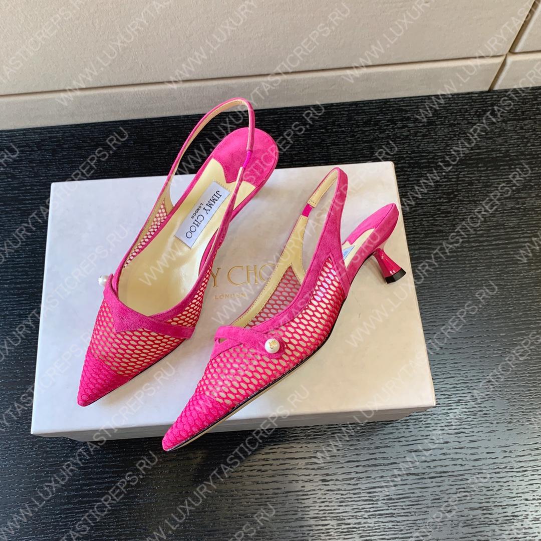 JIMMY CHOO SLINGBACK PUMPS BRIGHT PINK AMITA45NHD