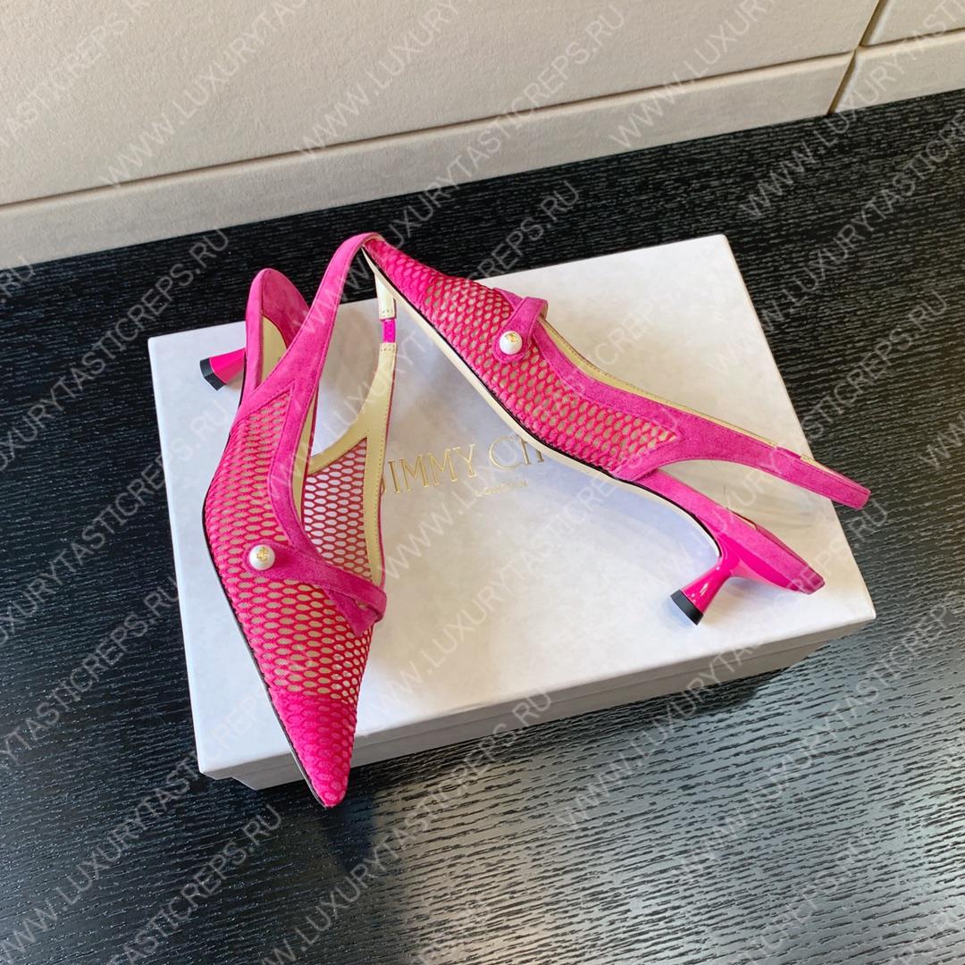 JIMMY CHOO SLINGBACK PUMPS BRIGHT PINK AMITA45NHD