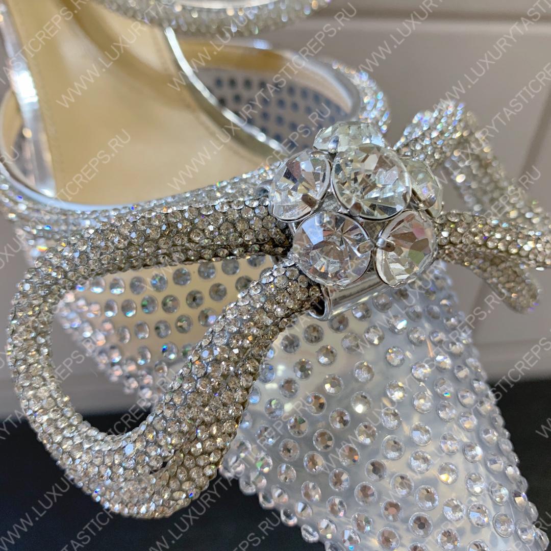 MACH & MACH Double Bow Pumps 110 SILVER
