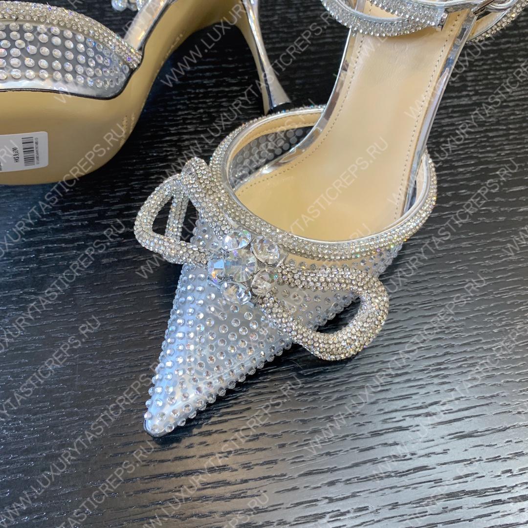 MACH & MACH Double Bow Pumps 110 SILVER