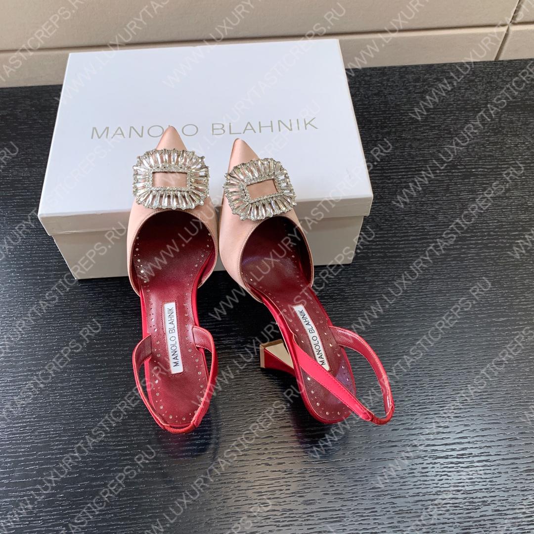 MANOLO BLAHNIK PRIETASLI SLINGBACK PUMPS ROSE GOLD 419-0473-0005