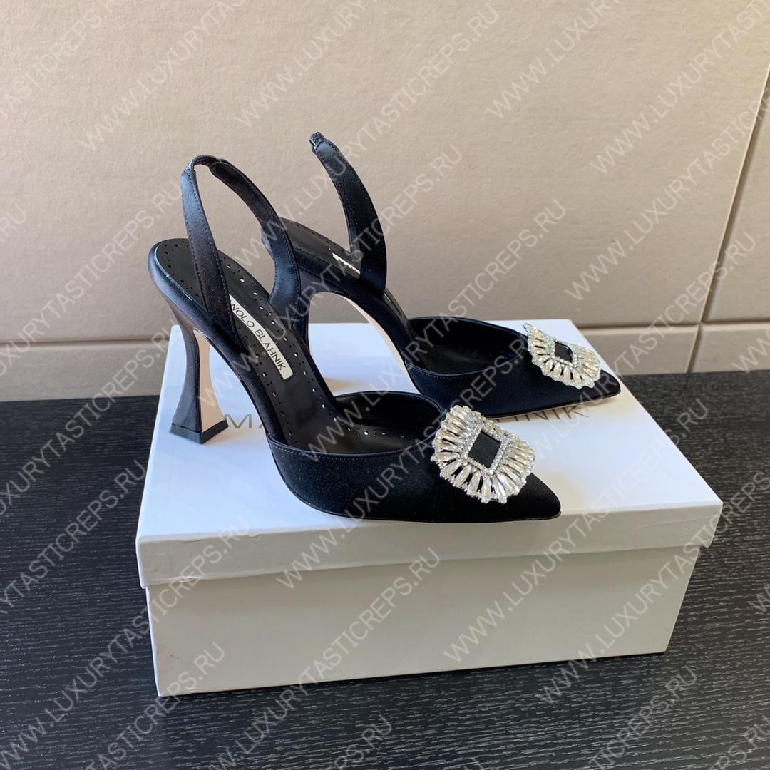MANOLO BLAHNIK PRIETASLI SLINGBACK MULE BLACK 419-0473-0005