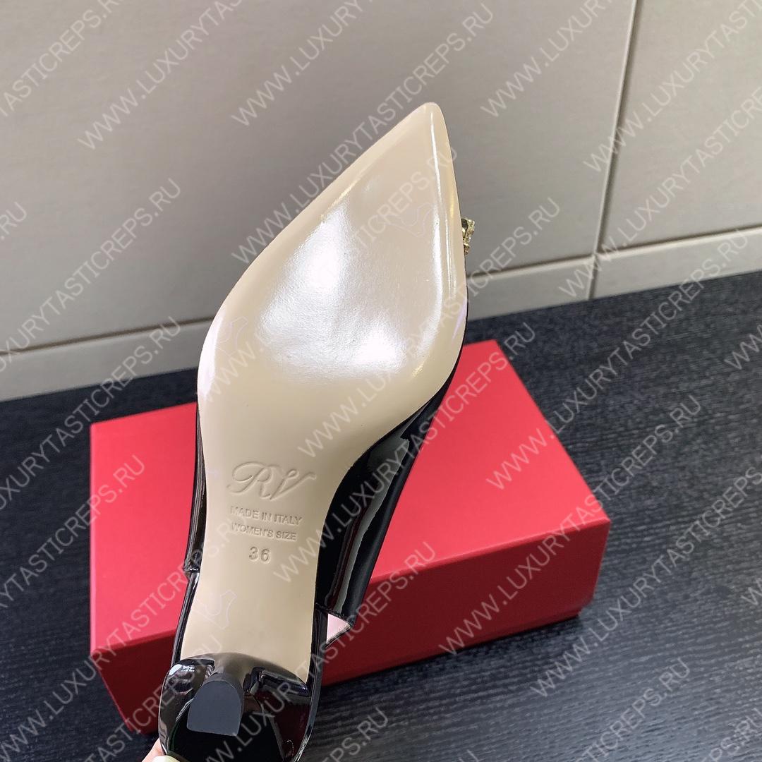 ROGER VIVER SLINGBACK PUMPS LEATHER BLACK RVW6383