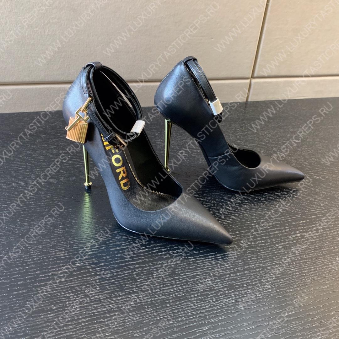 TOM FORD PADLOCK POINTY PUMP BLACK W2271T