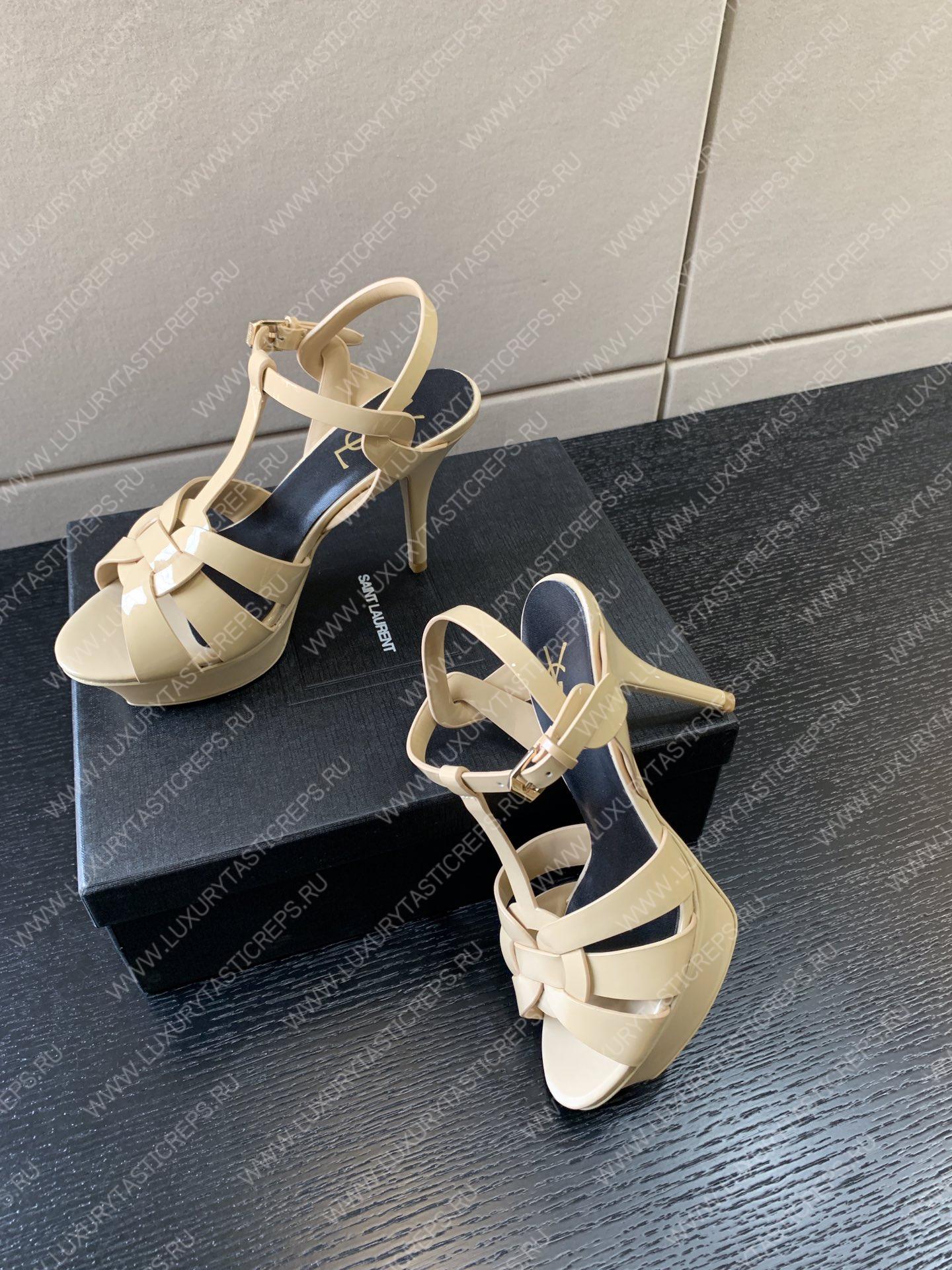 YVES SAINT LAURENT TRUBUTE PLATFORM SANDAL BEIGE 315487AA