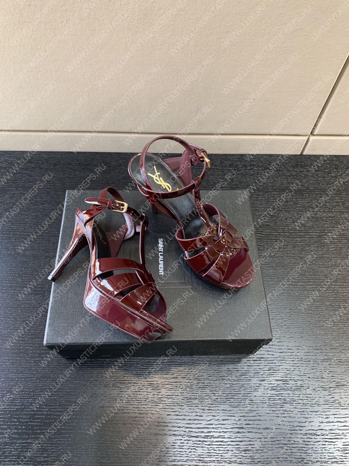 YVES SAINT LAURENT TRUBUTE PLATFORM SANDAL BURGUNDY 315487AA