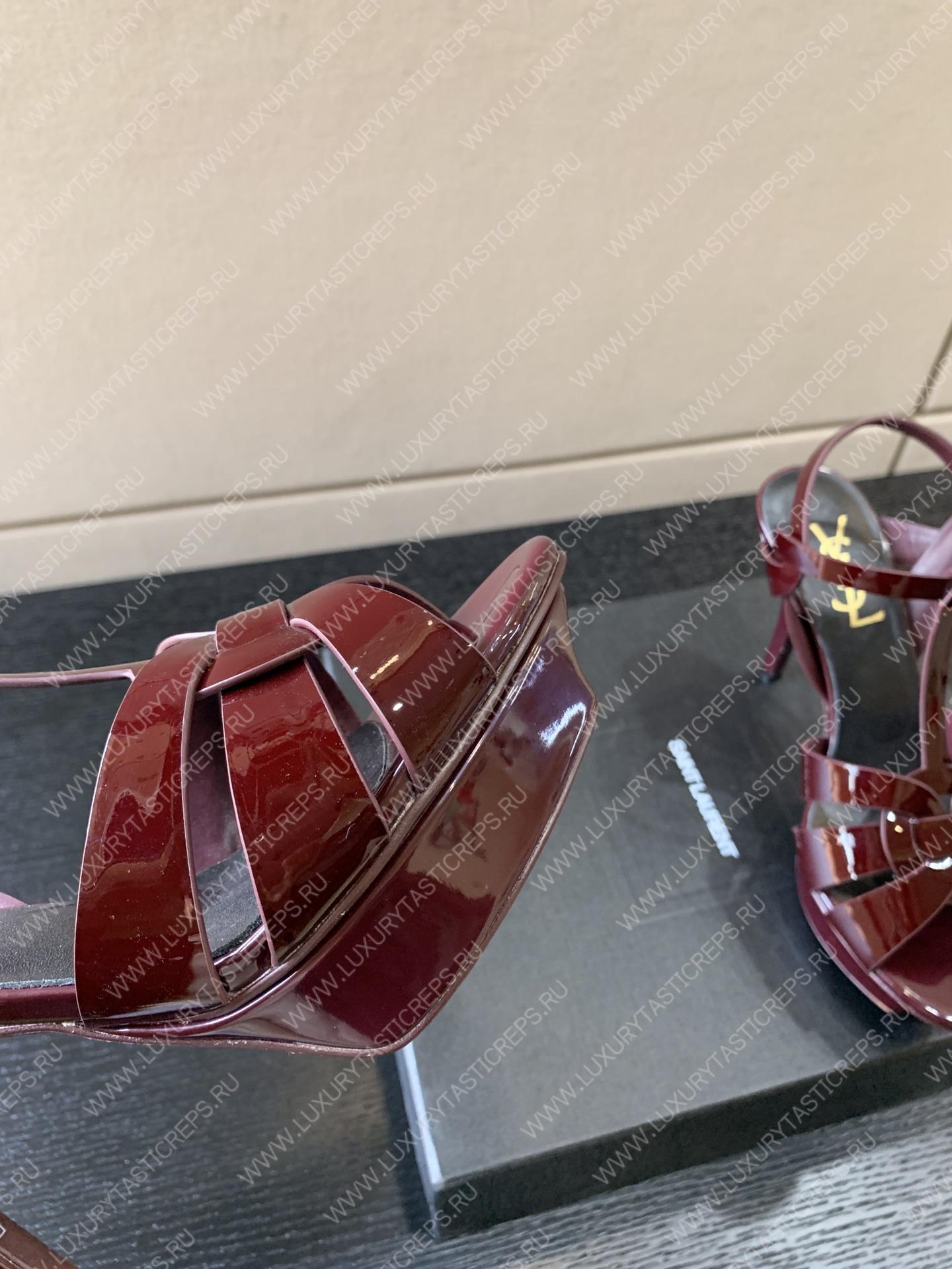 YVES SAINT LAURENT TRUBUTE PLATFORM SANDAL BURGUNDY 315487AA