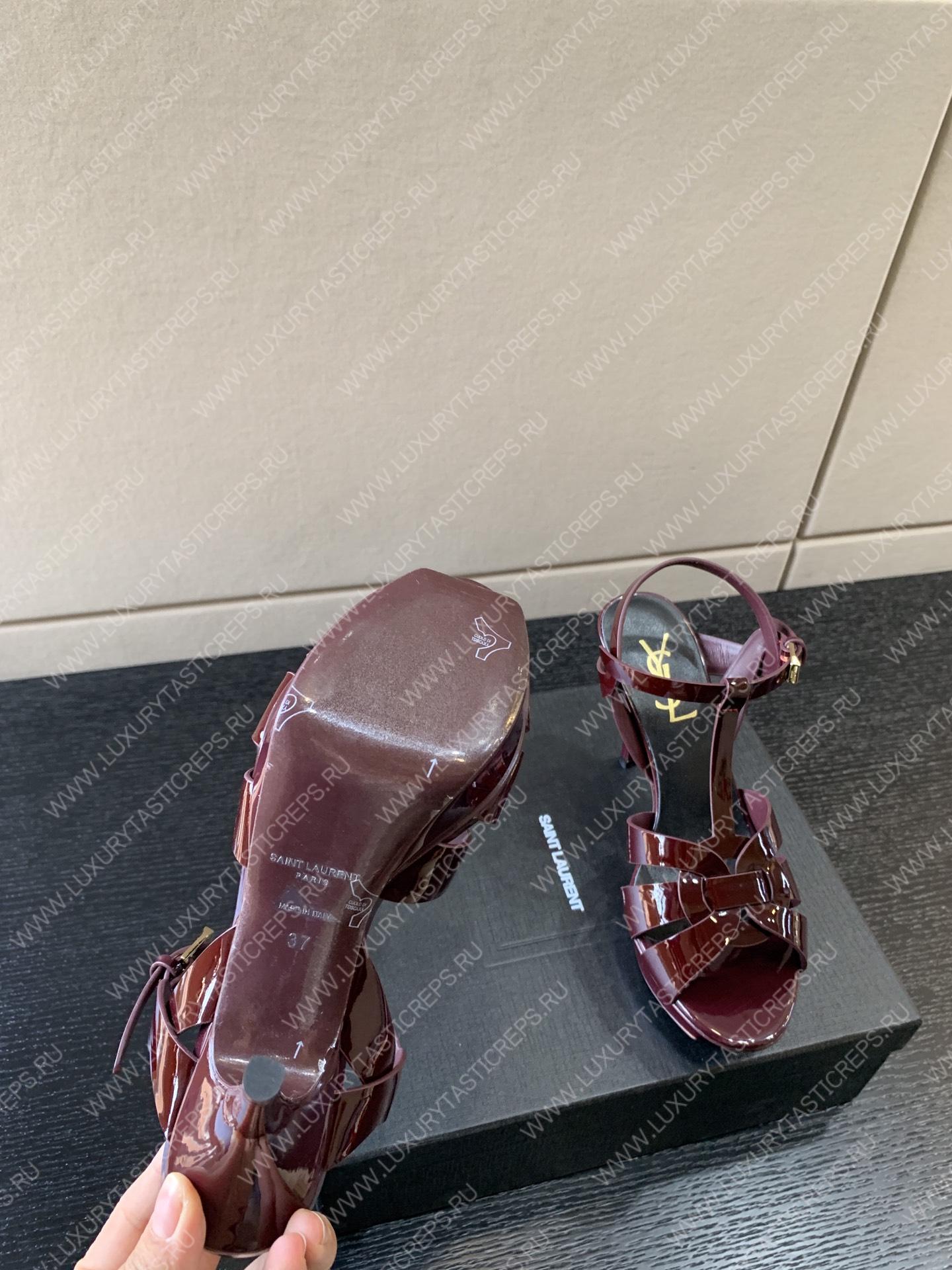 YVES SAINT LAURENT TRUBUTE PLATFORM SANDAL BURGUNDY 315487AA