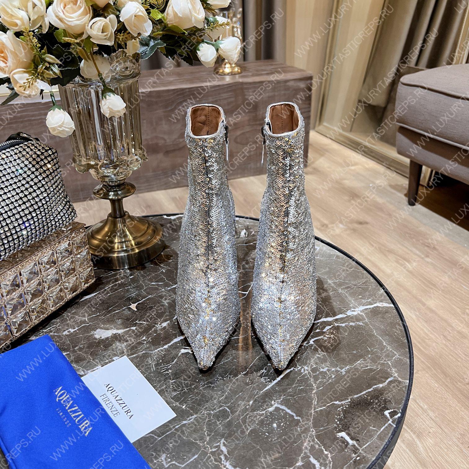 AQUAZURRA SAINT HONORE BOOTIE GRAY HOMIDB1