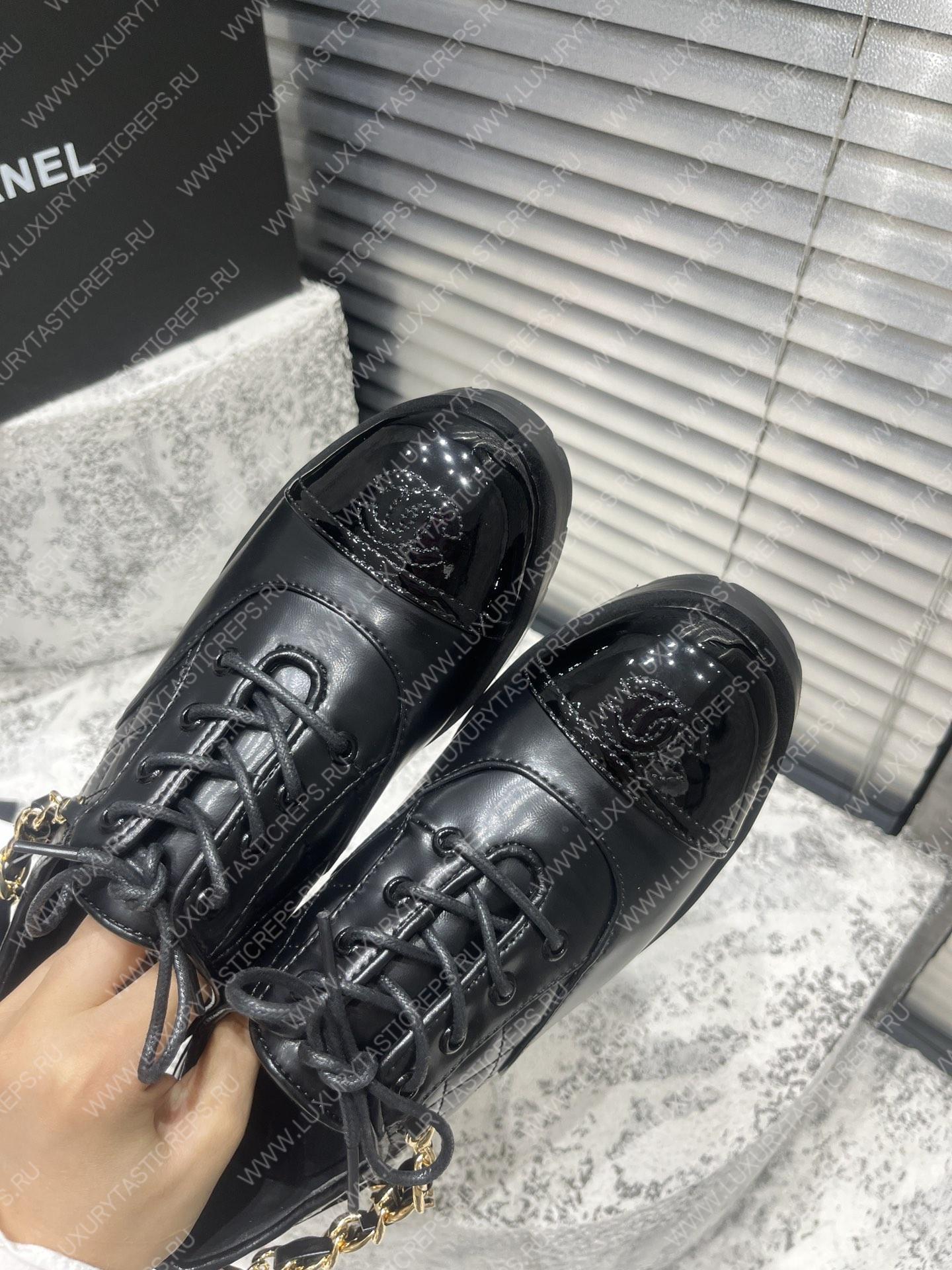 Ch*el lace-up boots black g39393